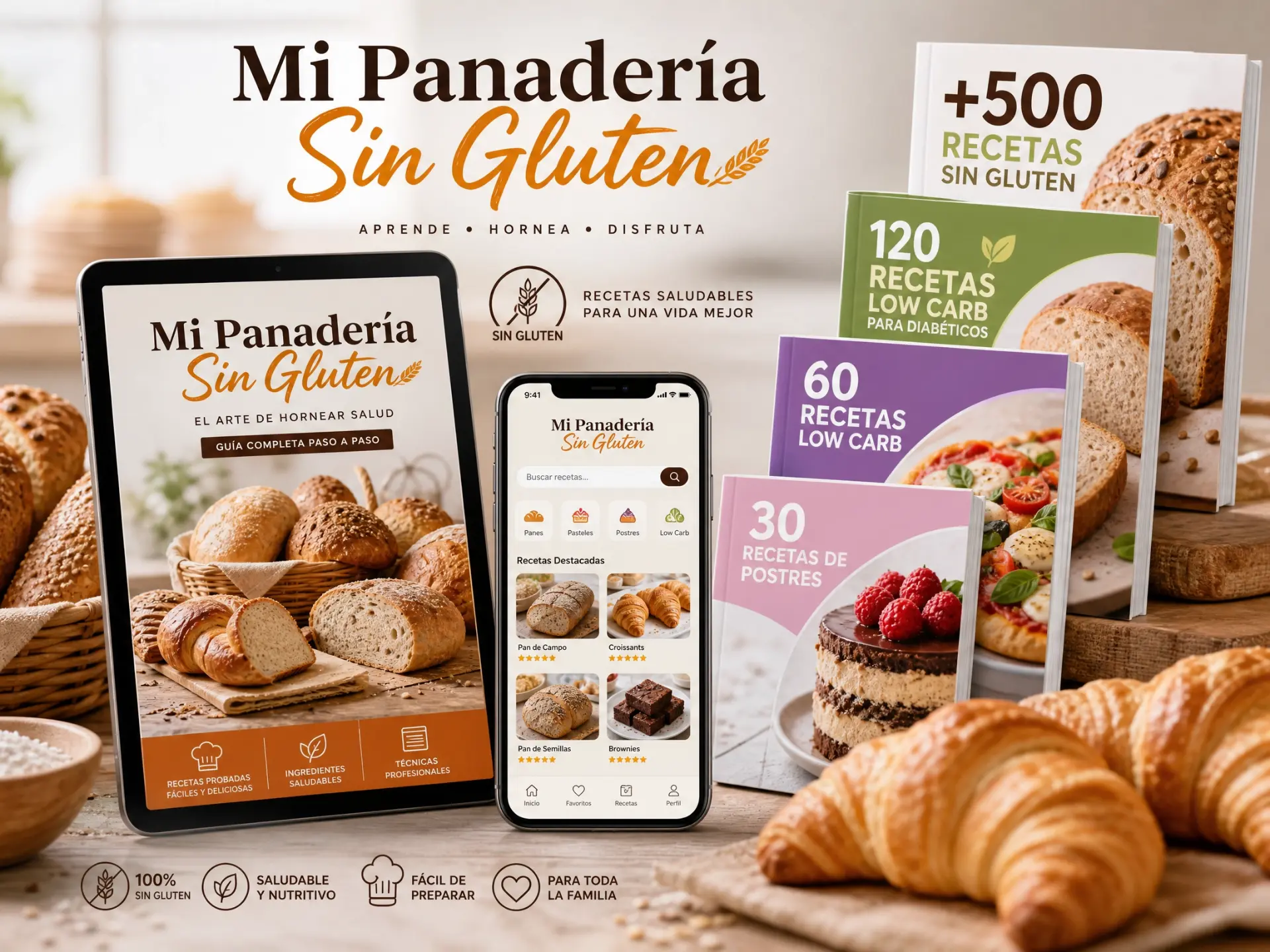 Mi Panadería Sin Gluten - Recetario digital, app y bonos